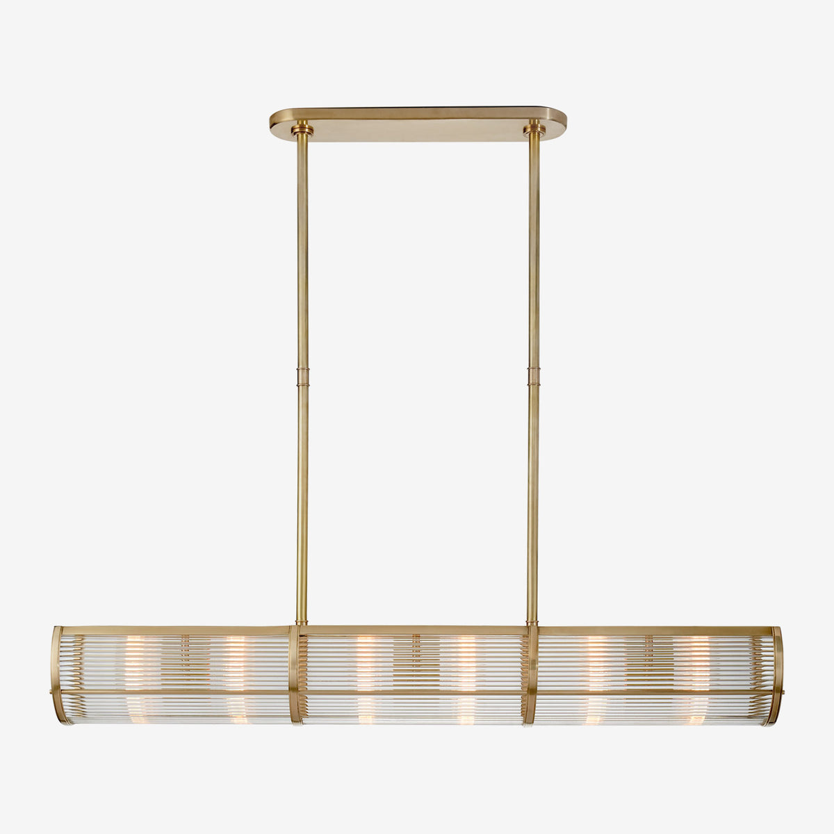 Brass linear pendant deals light