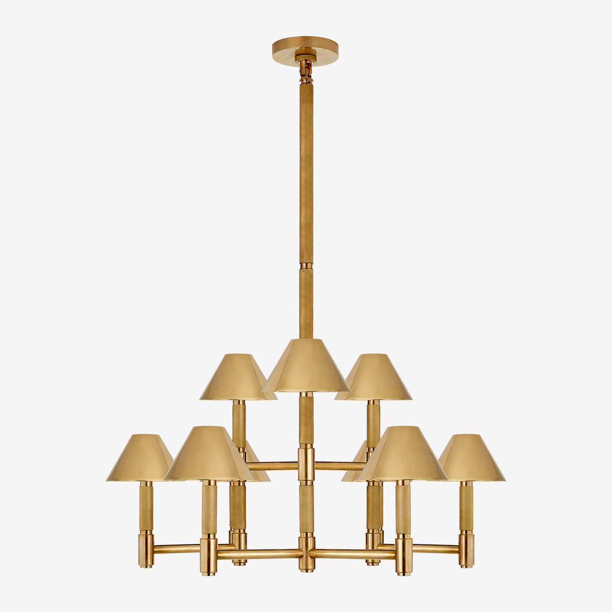 Barrett Medium Knurled Chandelier (with Shades)