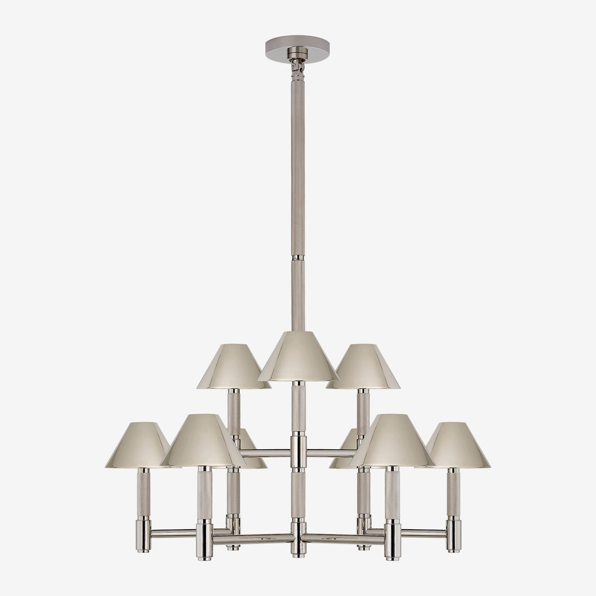 Barrett Medium Knurled Chandelier (with Shades)